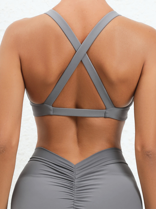 Valenzora | Close-fitting, quick-drying sports yoga bra for outdoor running, cross-back fitness underwear