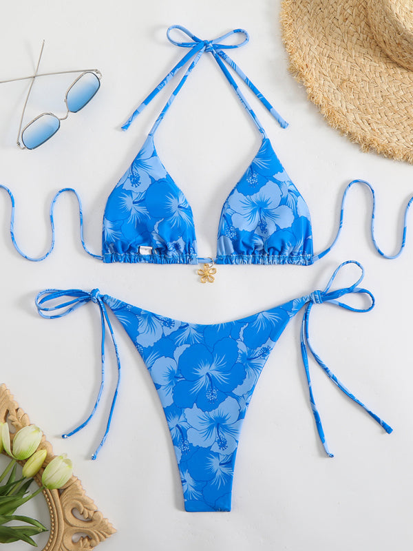 Valenzora | Floral pattern halterneck bikini