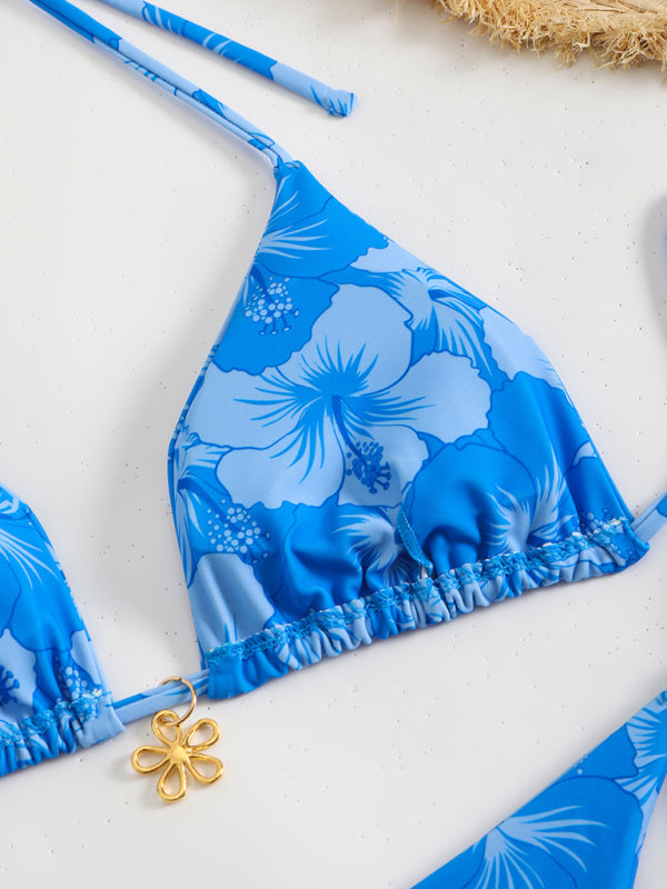 Valenzora | Floral pattern halterneck bikini
