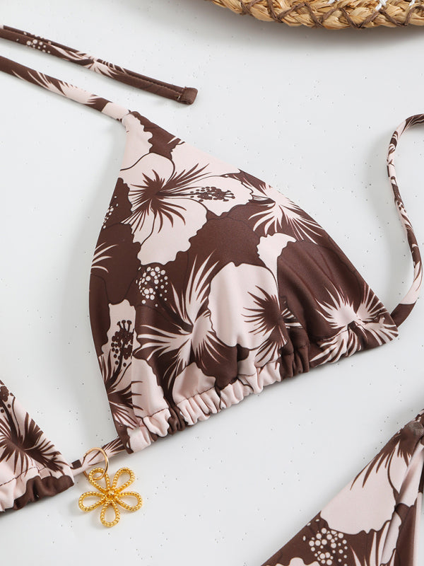 Valenzora | Floral pattern halterneck bikini