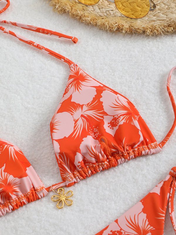 Valenzora | Floral pattern halterneck bikini