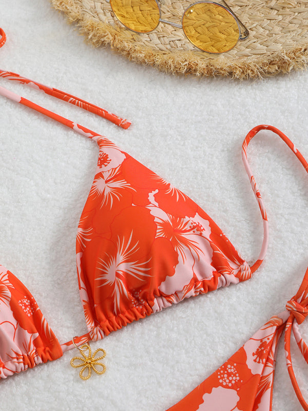 Valenzora | Floral pattern halterneck bikini