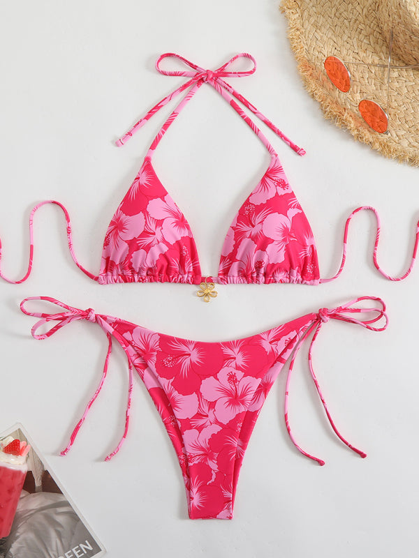 Valenzora | Floral pattern halterneck bikini