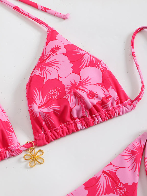 Valenzora | Floral pattern halterneck bikini