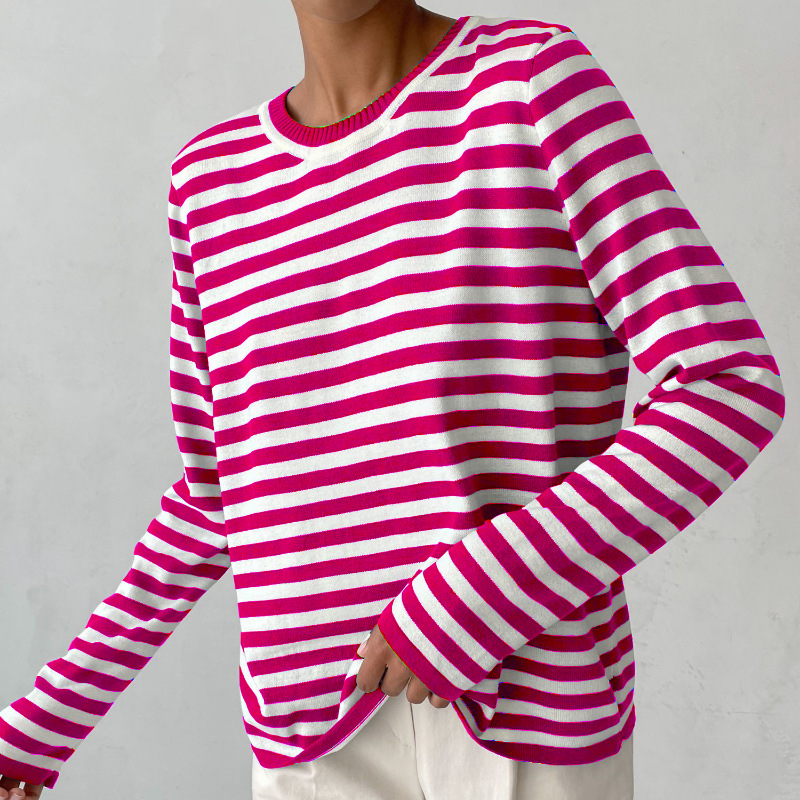 Valenzora - Gestreiftes Langarmshirt mit Rundhalsausschnitt für Damen