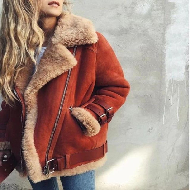 Valenzora | Übergroße Shearling-Jacke
