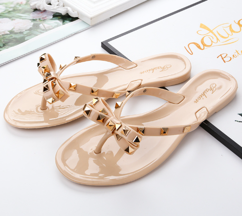Valenzora Rivet-Schleifenknoten-Flip-Flop-Sandalen