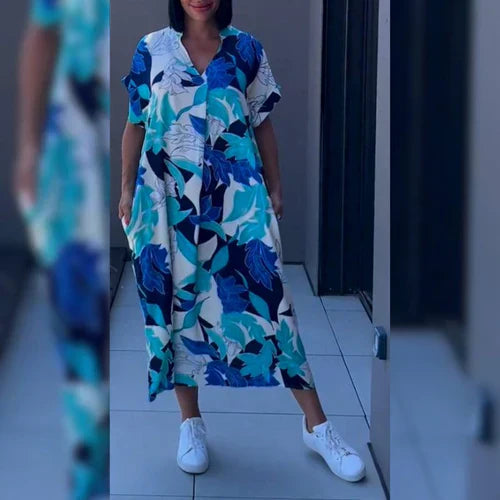 Valenzora | Vibrant Printed Kaftan Dress with a Relaxed Fit for Women
