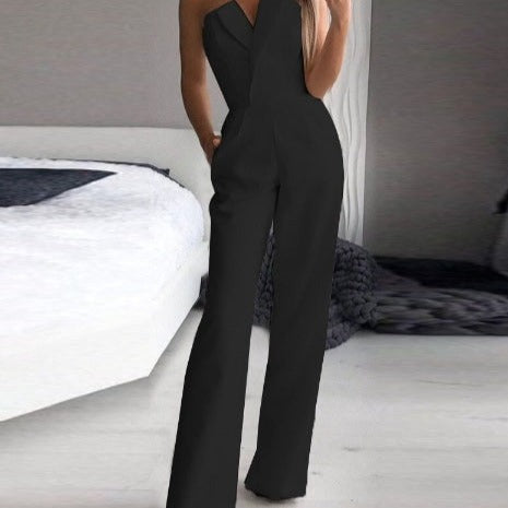 Valenzora Red sleeveless jumpsuit