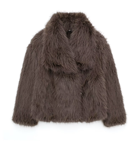 Faux fur jacket for glamorous appearances