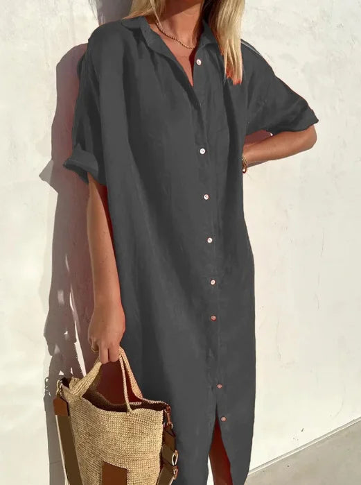 Valenzora | Linen shirt dress