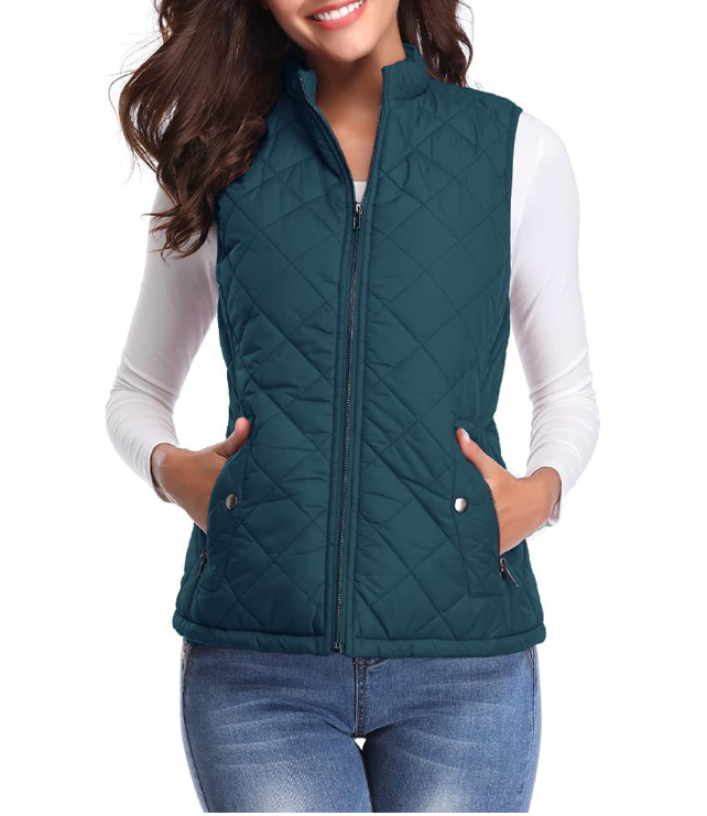 Valenzora | Quilted zip-up vest with pockets for women