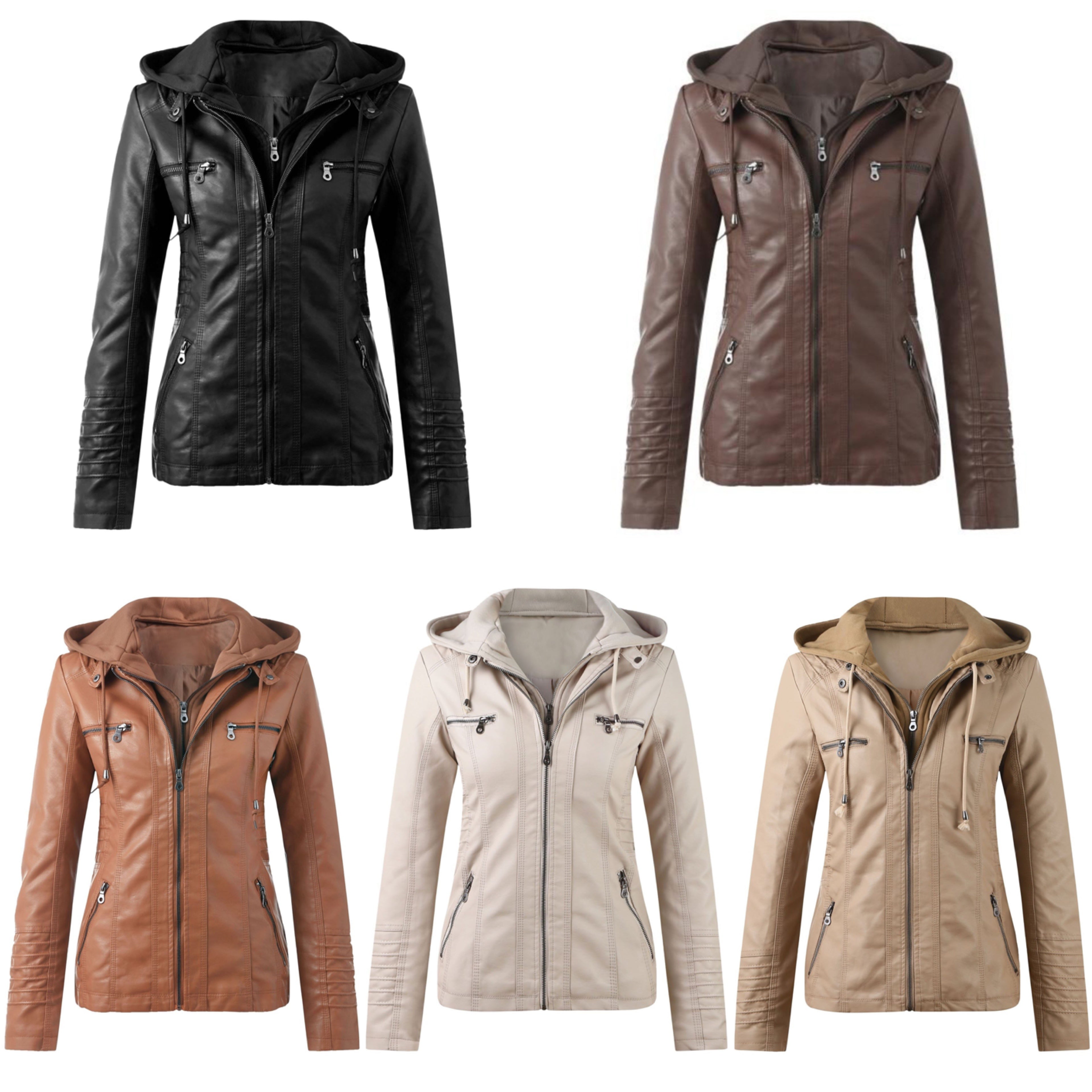 Valenzora | Designer-Lederjacke mit Kapuze