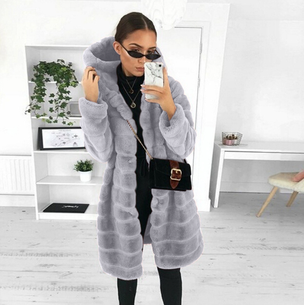 Valenzora - Elegant women's coat with reinforced hood and long sleeves