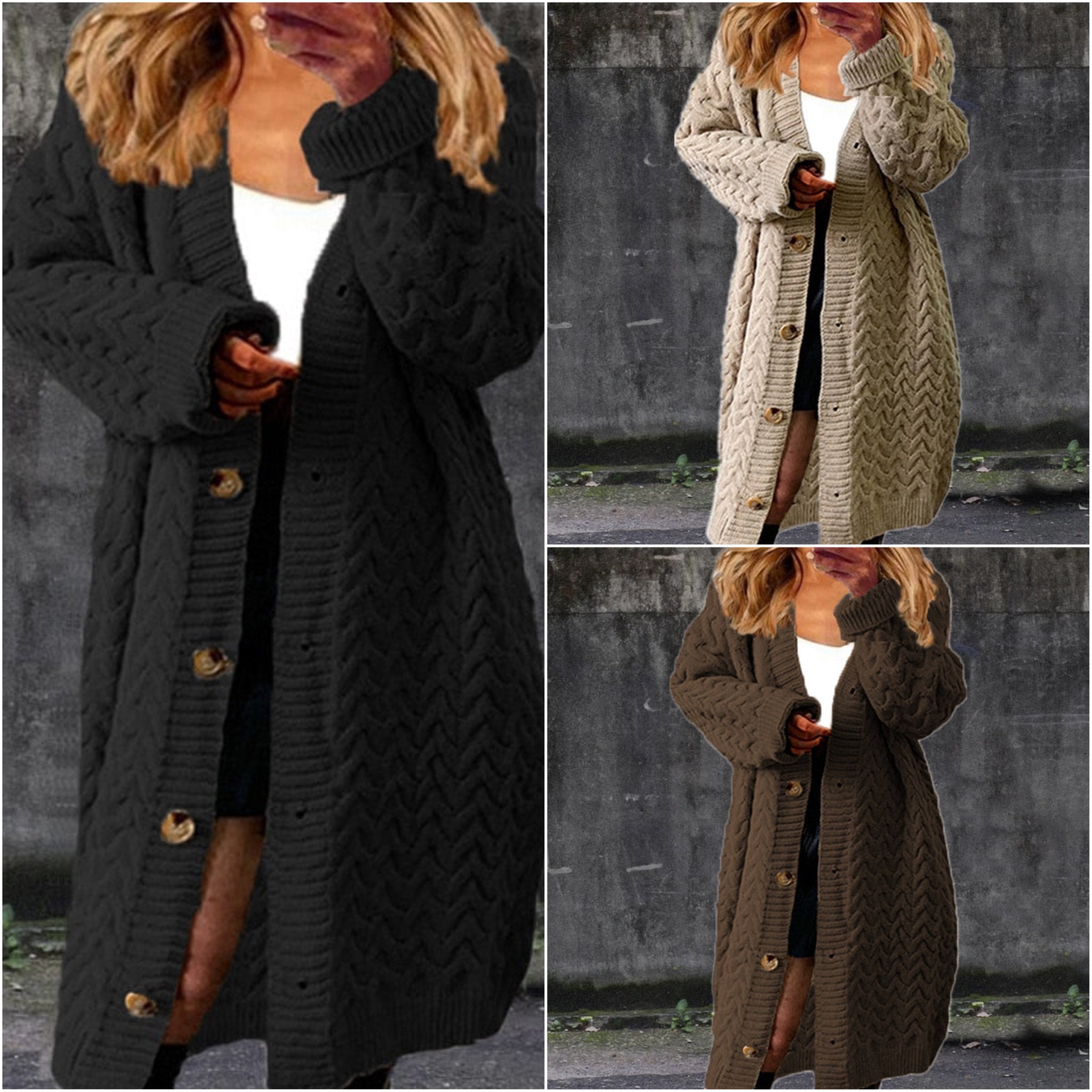 Valenzora | Modische, lange Strickjacke