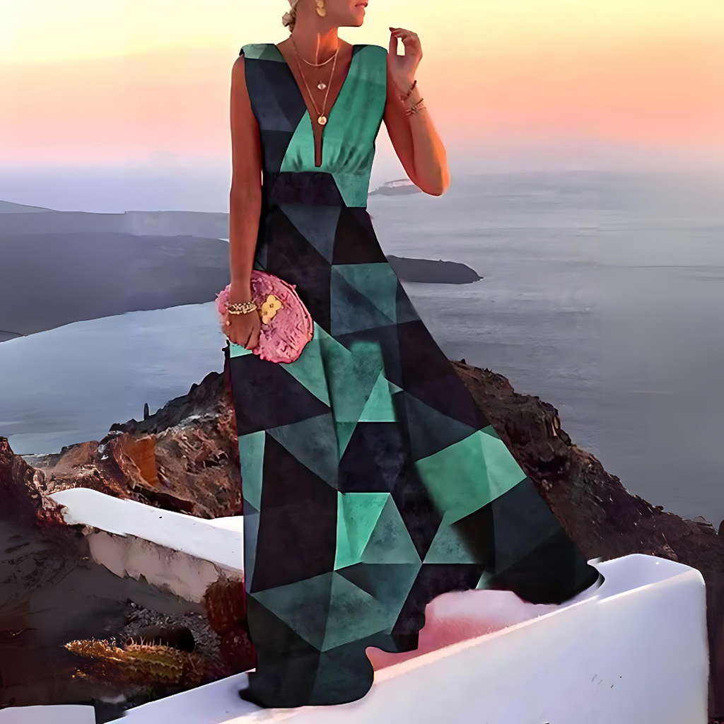 Valenzora | Sleeveless printed dress for women Emilia