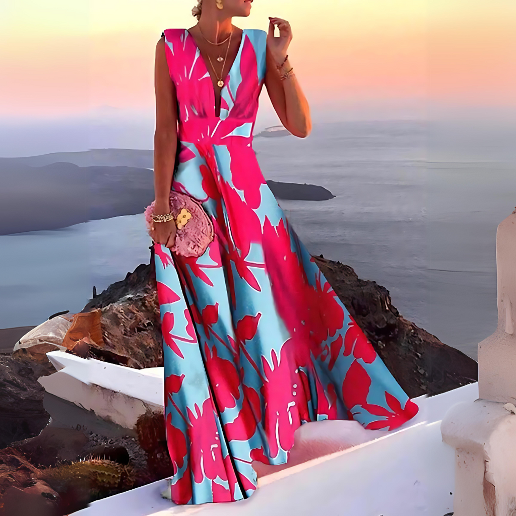 Valenzora | Sleeveless printed dress for women Emilia