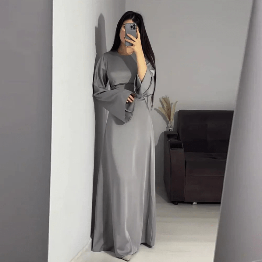 Valenzora | Long Satin Women's Dress Elegant Design & Comfortable