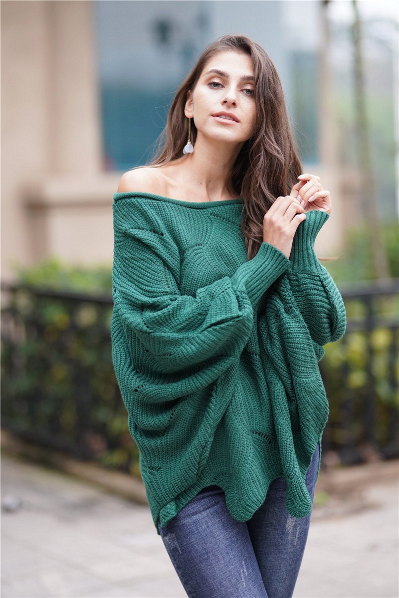 Valenzora Alles wird gut Strickpullover – Grün