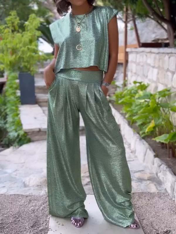 Valenzora | Wide-leg trousers and sleeveless top for women