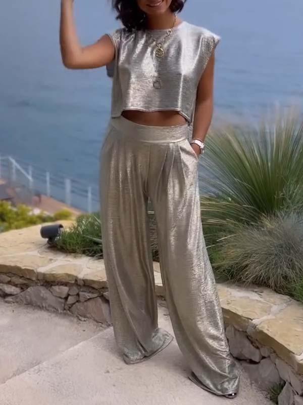 Valenzora | Wide-leg trousers and sleeveless top for women