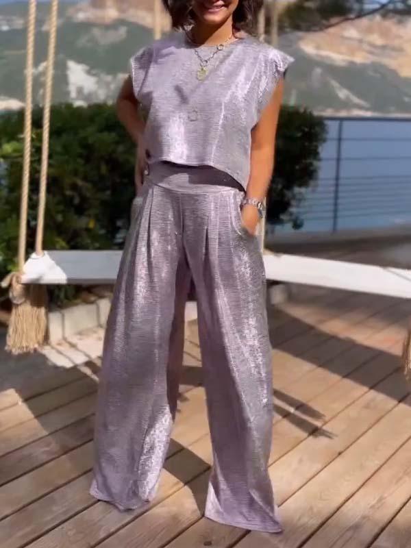 Valenzora | Wide-leg trousers and sleeveless top for women