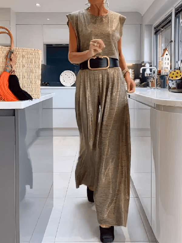 Valenzora | Wide-leg trousers and sleeveless top for women