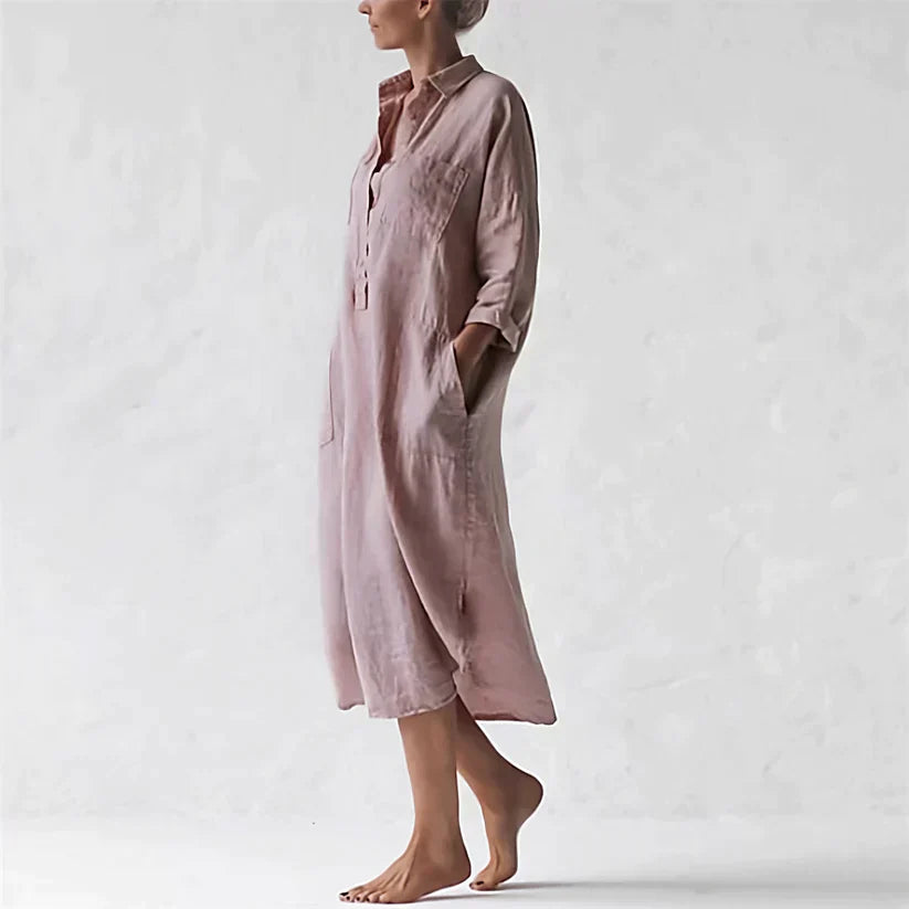 Valenzora - Stylish long pink dress