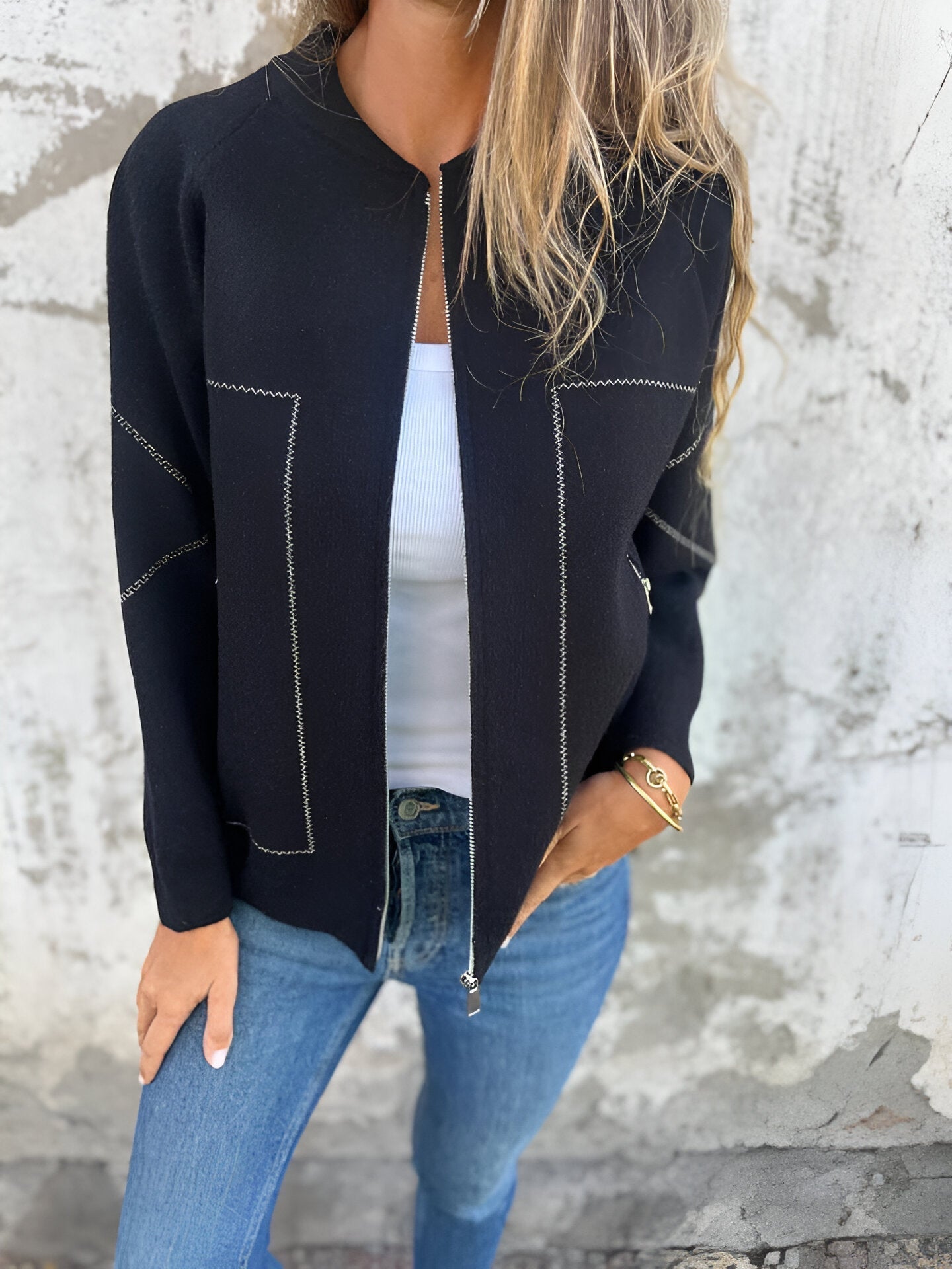Valenzora | Damen-Reißverschlussjacke mit Taschen