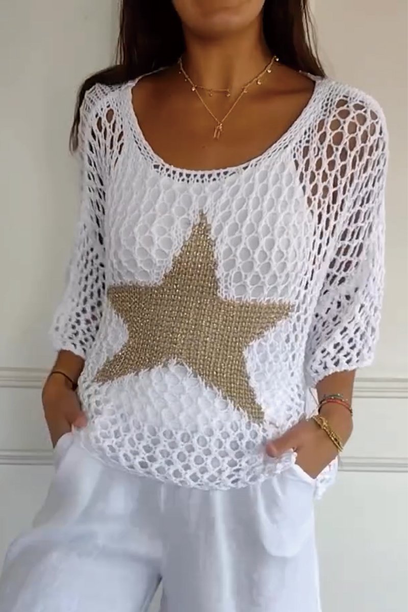 Valenzora | Eleganter Strickpullover mit Stern-Design für Damen