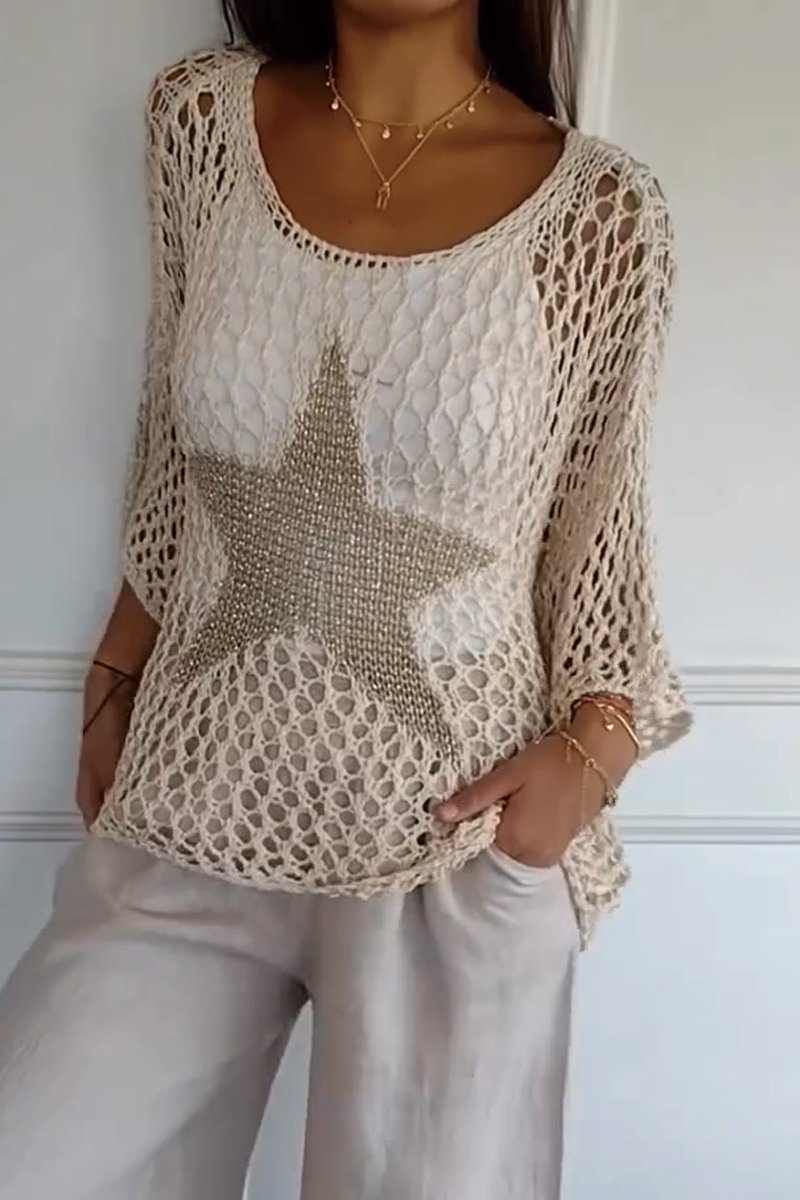Valenzora | Eleganter Strickpullover mit Stern-Design für Damen