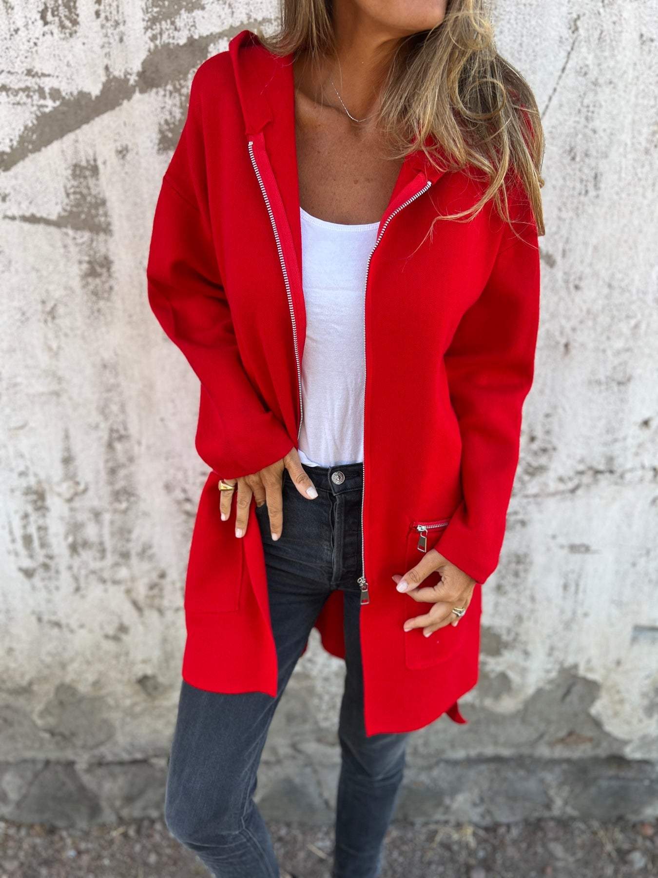Valenzora | Lässige langärmelige Jacke mit Reißverschluss für Damen