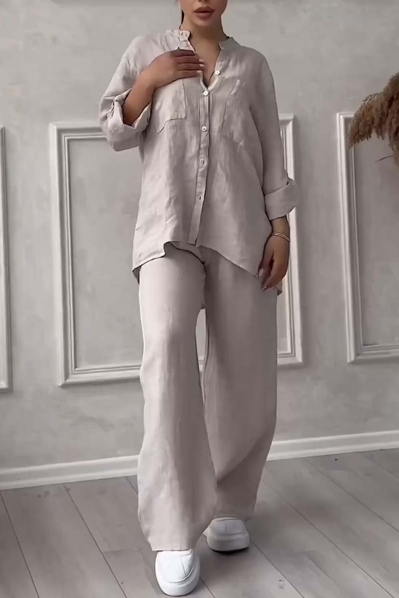 Valenzora | Two-piece set with trousers made of cotton and linen
