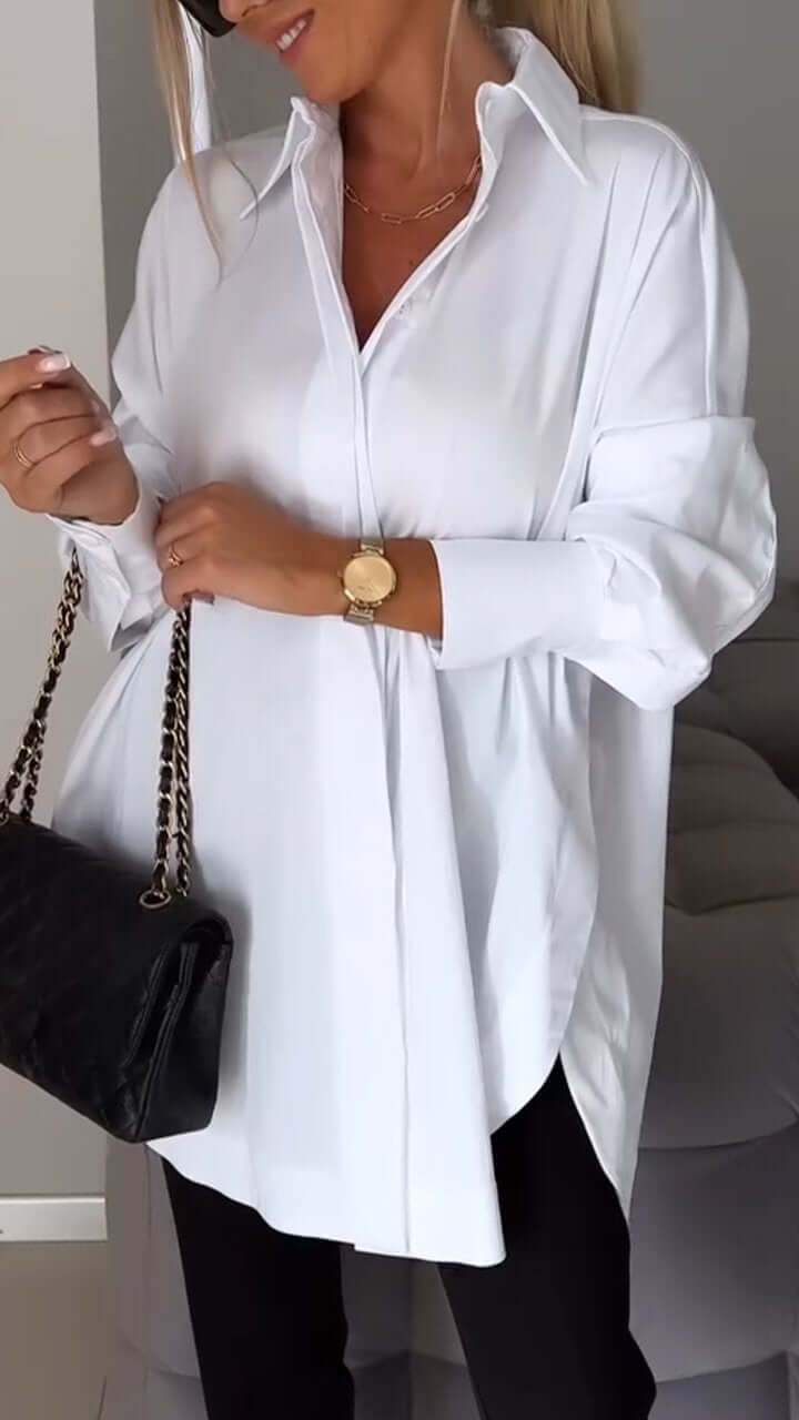 Valenzora | Lapel Slit Shirt