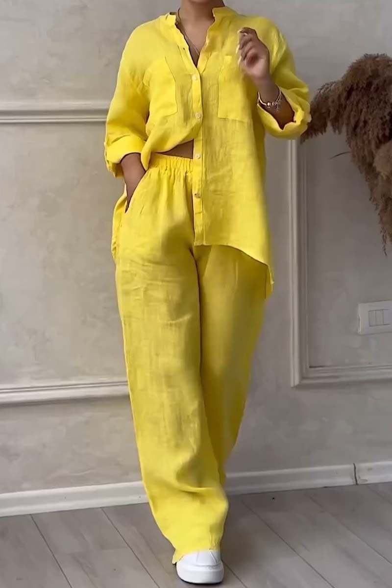 Valenzora | Two-piece set with trousers made of cotton and linen