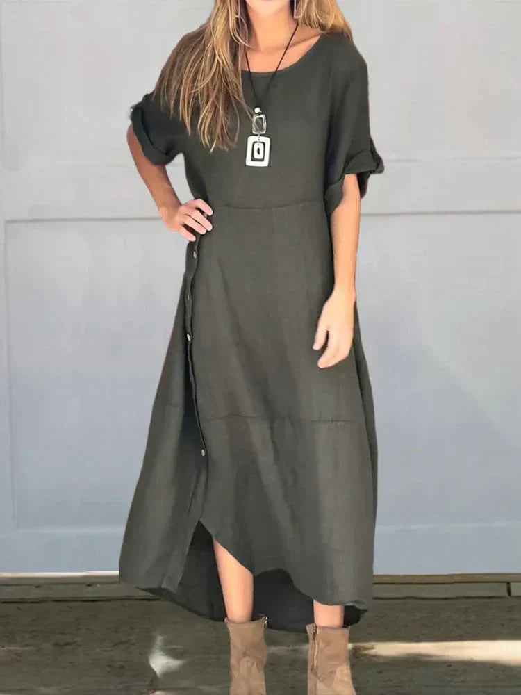 Valenzora | Leinen-Baumwoll-Kleid