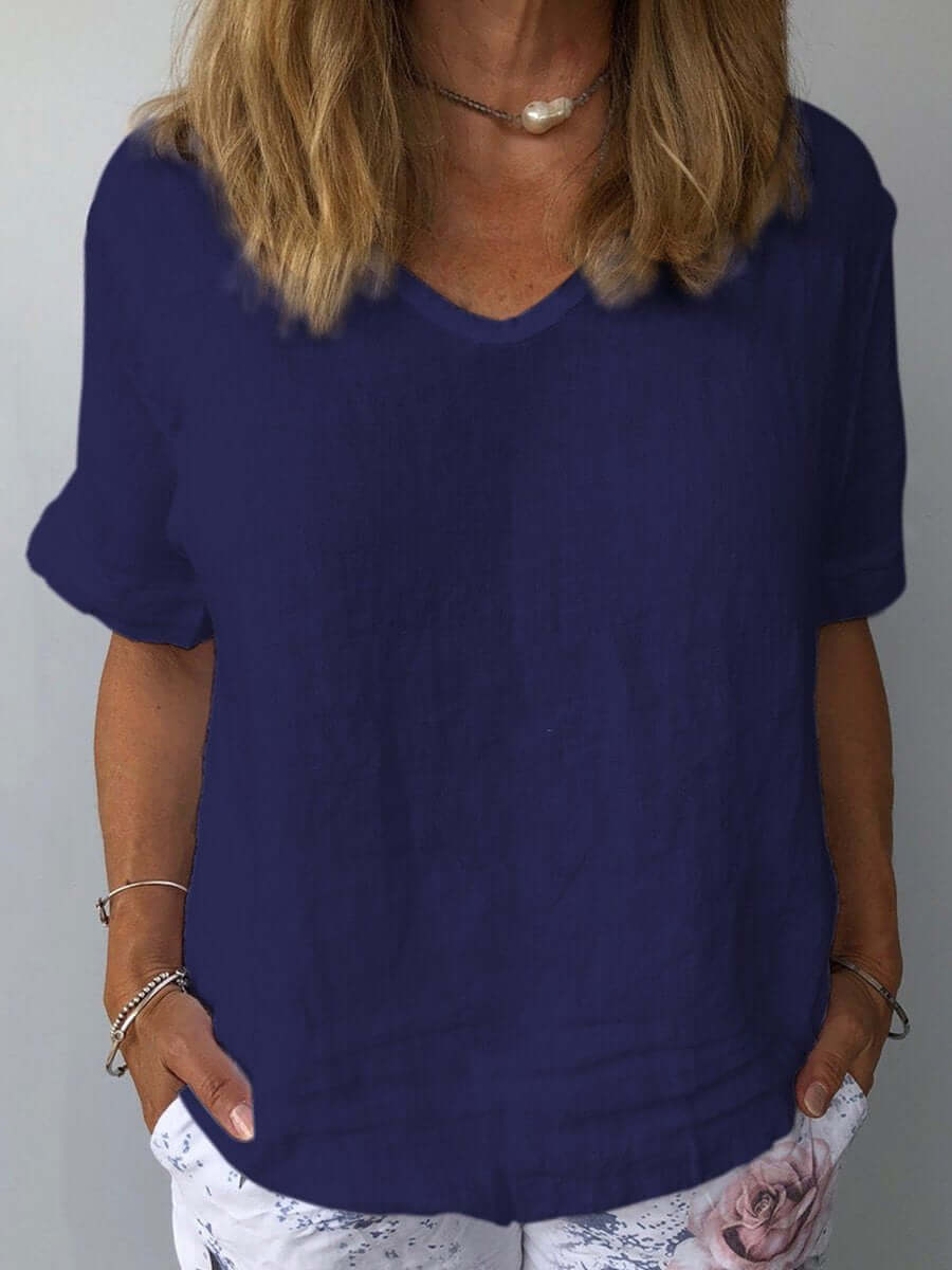 Valenzora | Breathable Cotton Linen Top Casual, Lightweight, Sustainable, Year-Round Style