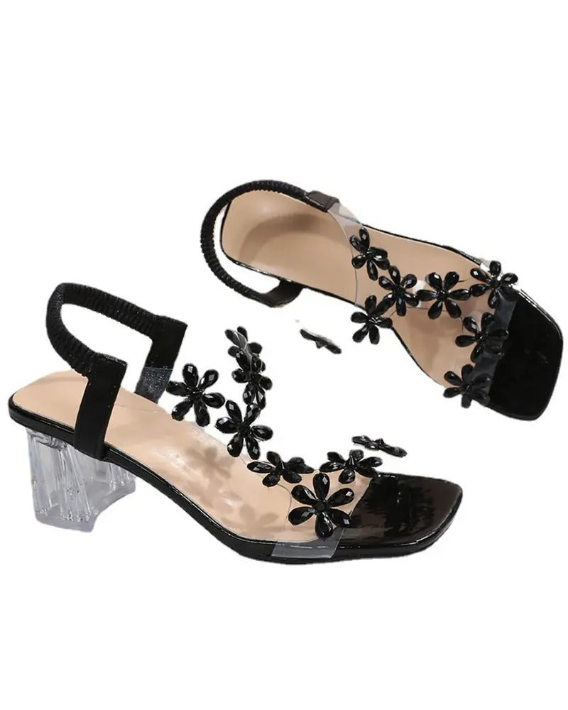 Valenzora | Sandaletten mit Riemchen und Strass, High Heels