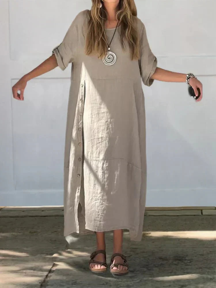 Valenzora | Leinen-Baumwoll-Kleid