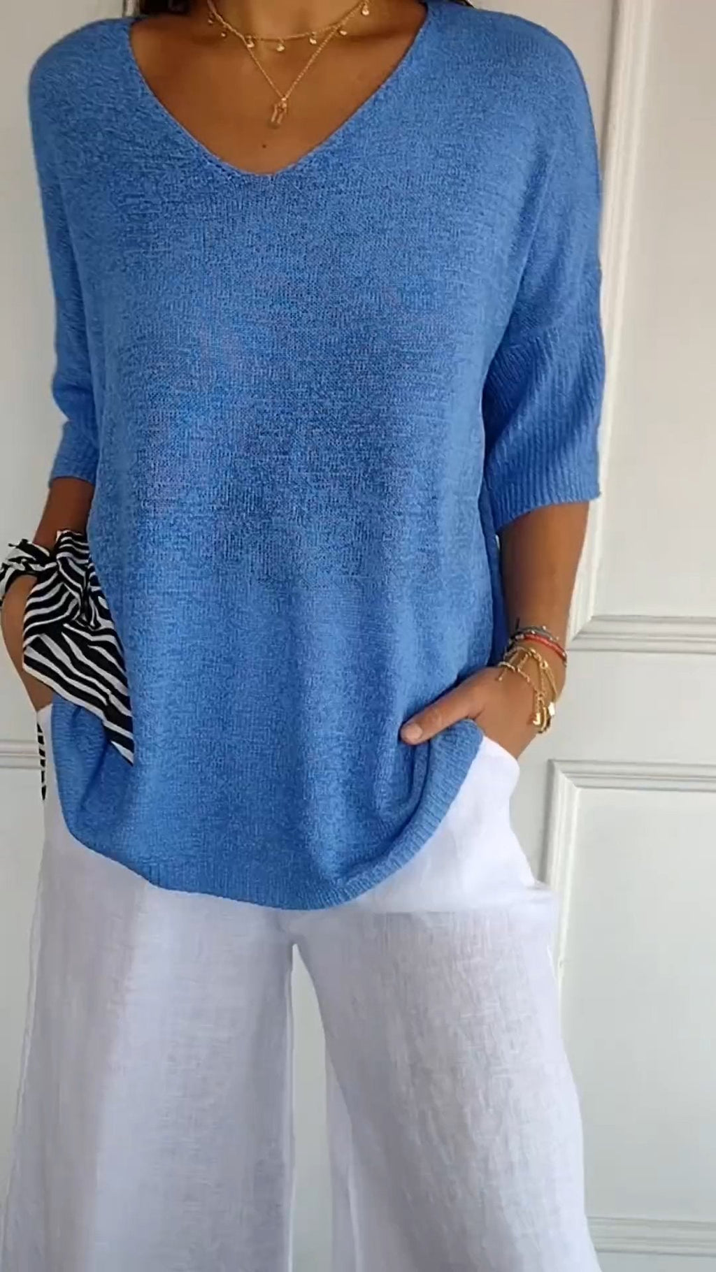 Valenzora Stricktop mit V-Ausschnitt