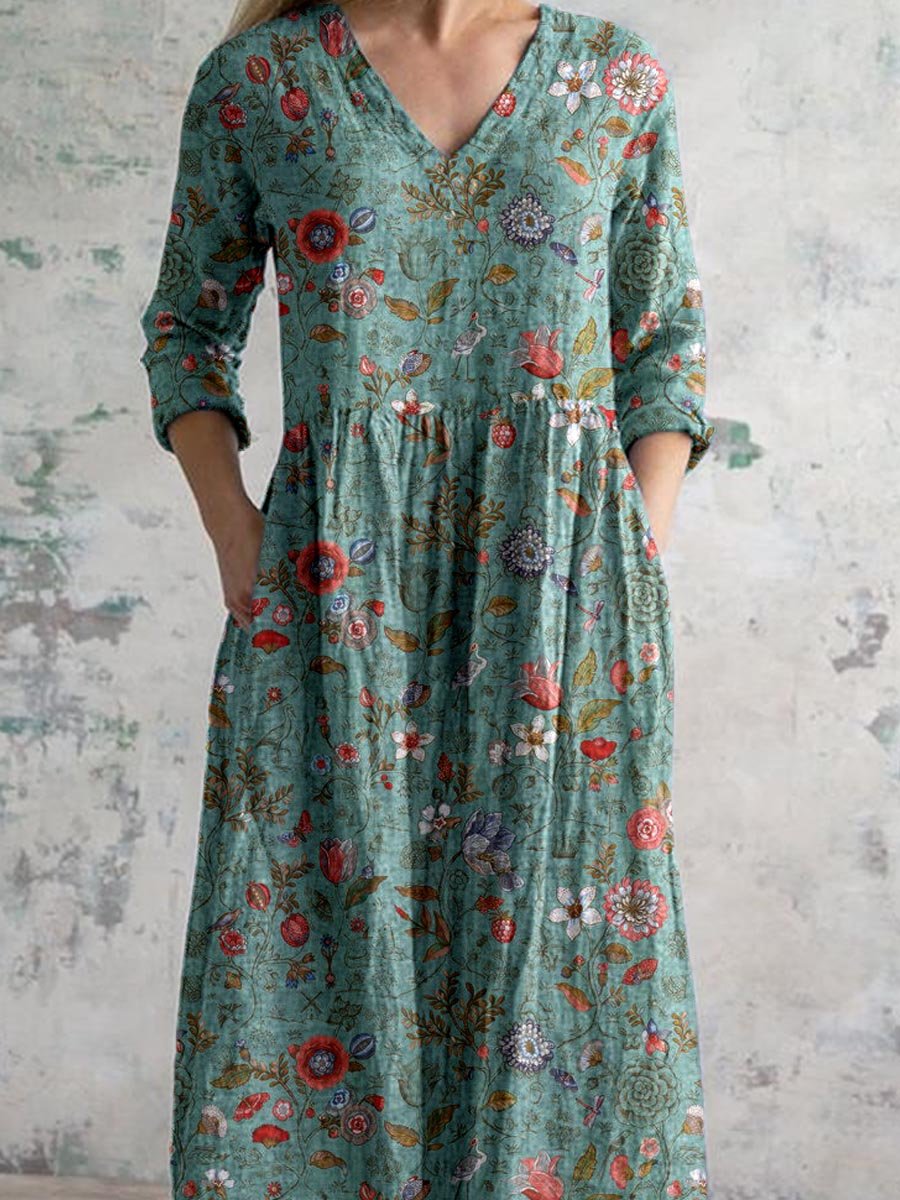 Valenzora | V-neck floral dress