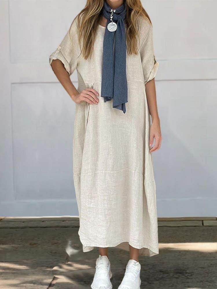 Valenzora | Leinen-Baumwoll-Kleid