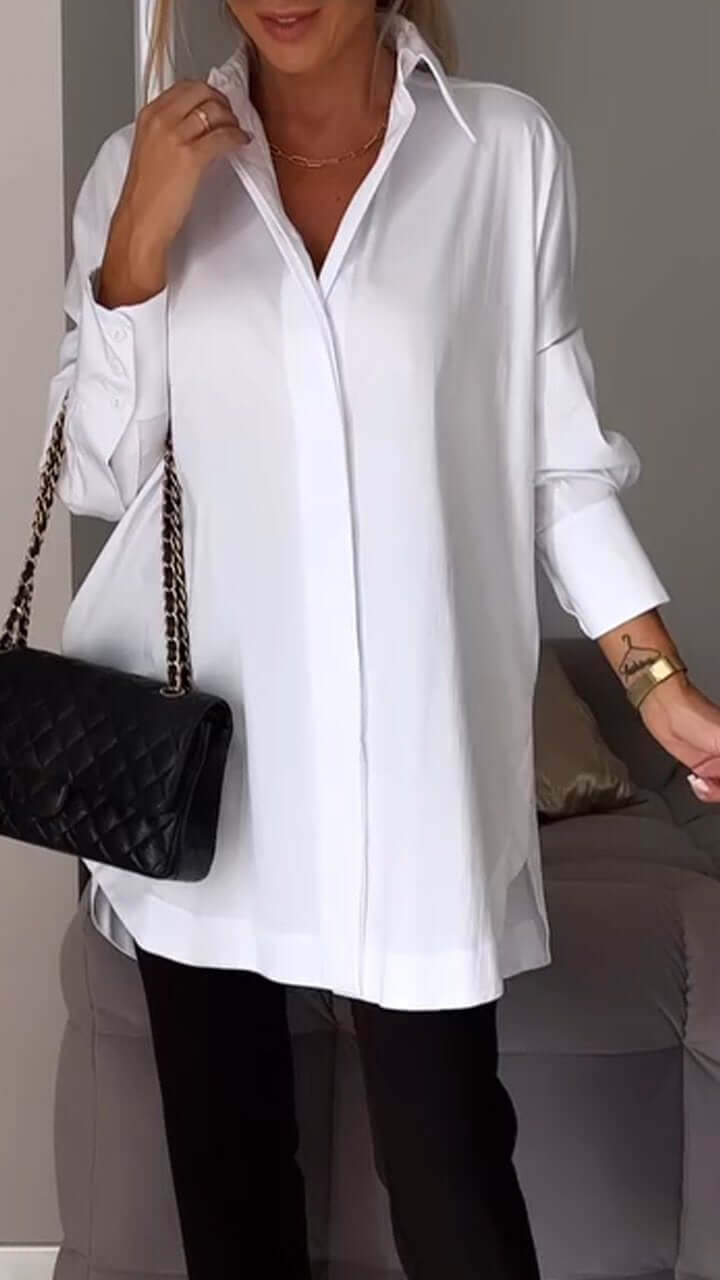 Valenzora | Lapel Slit Shirt