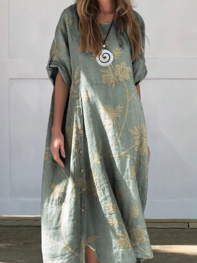 Valenzora | Leinen-Baumwoll-Kleid