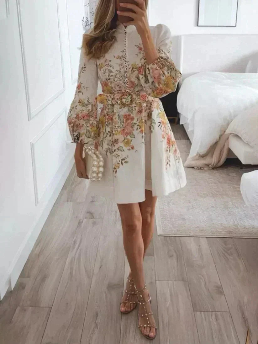 Valenzora | Bedrucktes Minikleid mit Knopfverschluss