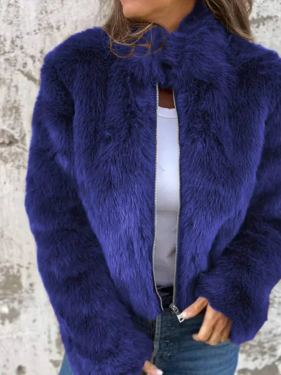 Valenzora | Elegant fur coat with zipper closure