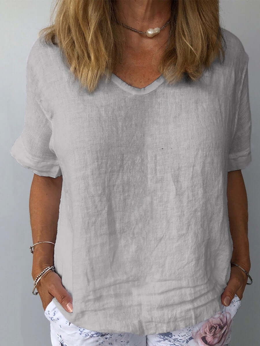 Valenzora | Breathable Cotton Linen Top Casual, Lightweight, Sustainable, Year-Round Style