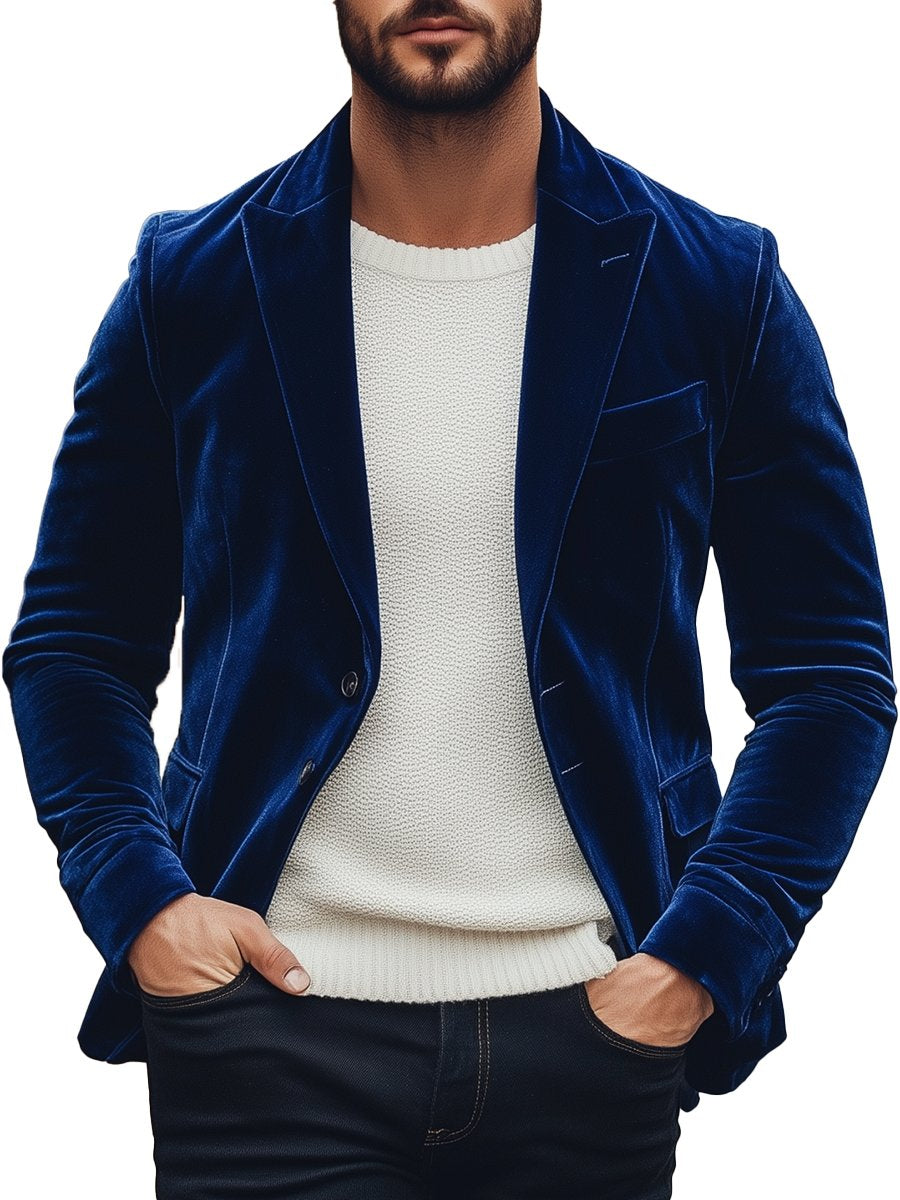 Valenzora | Vintage Velvet Single-Breasted Suit Jacket Elegant & Stylish