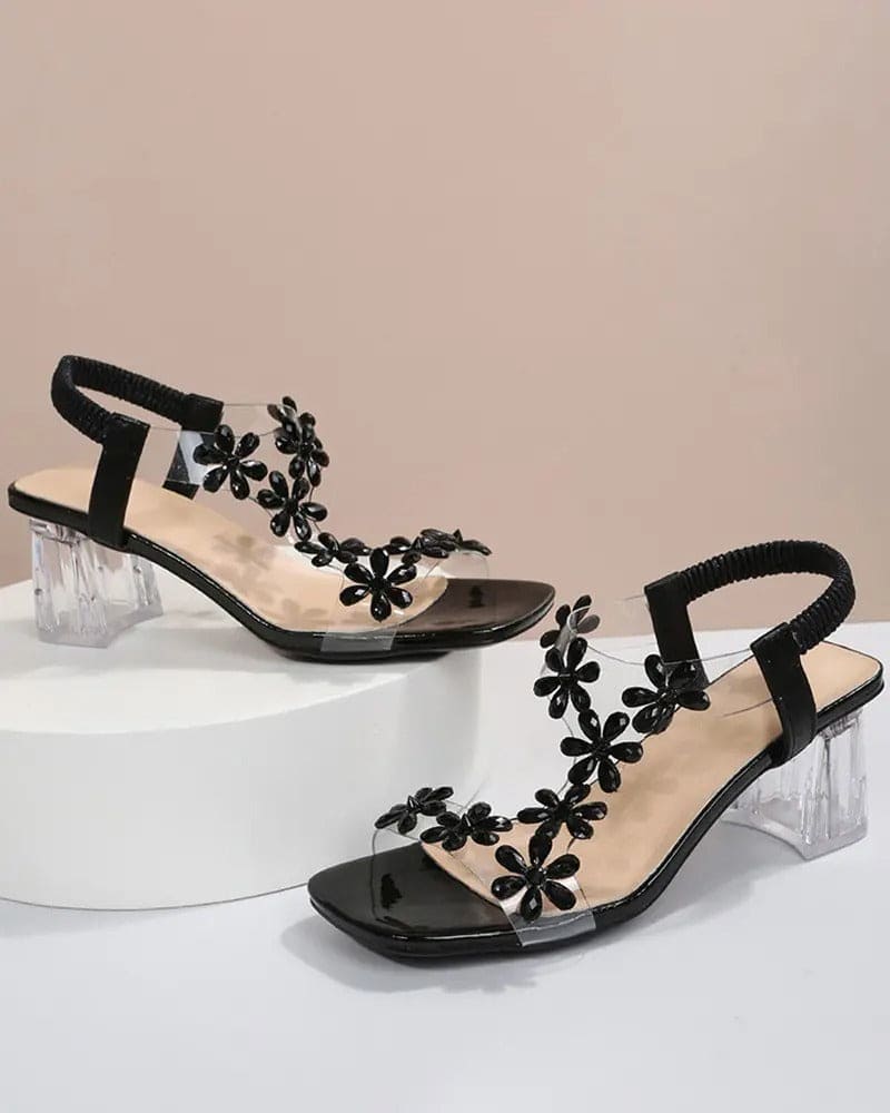 Valenzora | Sandaletten mit Riemchen und Strass, High Heels