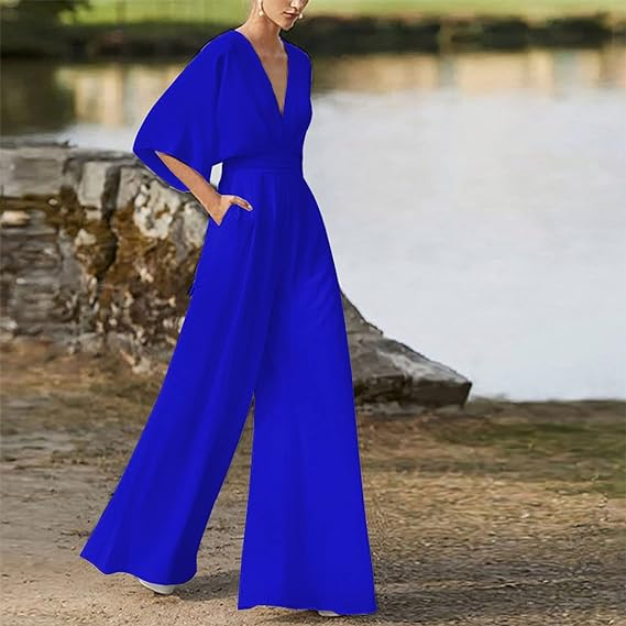 Eleganter V-Ausschnitt-Jumpsuit